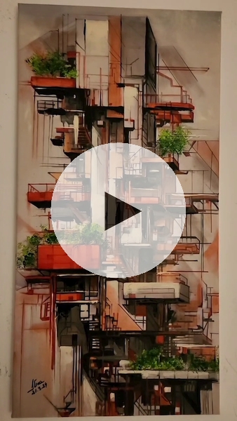 ArteDiAlina.com painting: Red Balconies